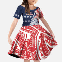 Wallis And Futuna Christmas Family Matching Short Sleeve Bodycon Dress and Hawaiian Shirt Seashell Xmas Tree Tribal Waves - Polynesian Pride