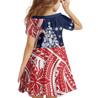 Wallis And Futuna Christmas Family Matching Short Sleeve Bodycon Dress and Hawaiian Shirt Seashell Xmas Tree Tribal Waves - Polynesian Pride