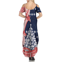 Wallis And Futuna Christmas Family Matching Summer Maxi Dress and Hawaiian Shirt Seashell Xmas Tree Tribal Waves - Polynesian Pride