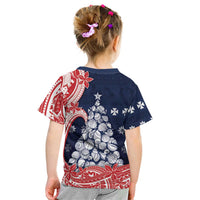 Wallis And Futuna Christmas Kid T Shirt Seashell Xmas Tree Tribal Waves DT05 - Polynesian Pride