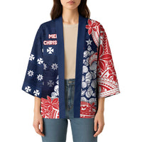 Wallis And Futuna Christmas Kimono Seashell Xmas Tree Tribal Waves - Polynesian Pride