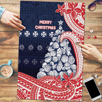 Wallis And Futuna Christmas Puzzle Seashell Xmas Tree Tribal Waves - Polynesian Pride