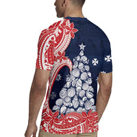 Wallis And Futuna Christmas Rugby Jersey Seashell Xmas Tree Tribal Waves DT05 - Polynesian Pride