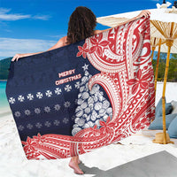 Wallis And Futuna Christmas Sarong Seashell Xmas Tree Tribal Waves - Polynesian Pride