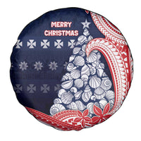 Wallis And Futuna Christmas Spare Tire Cover Seashell Xmas Tree Tribal Waves - Polynesian Pride