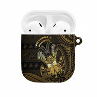 Niue Christmas AirPods Case Niuean Crab Xmas Tribal Waves DT05 Gold - Polynesian Pride