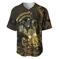 Niue Christmas Baseball Jersey Niuean Crab Xmas Tribal Waves DT05 Gold - Polynesian Pride