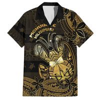 Niue Christmas Hawaiian Shirt Niuean Crab Xmas Tribal Waves DT05 Gold - Polynesian Pride