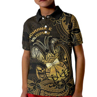 Niue Christmas Kid Polo Shirt Niuean Crab Xmas Tribal Waves DT05 Kid Gold - Polynesian Pride