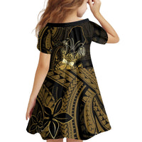 Niue Christmas Kid Short Sleeve Dress Niuean Crab Xmas Tribal Waves DT05 - Polynesian Pride