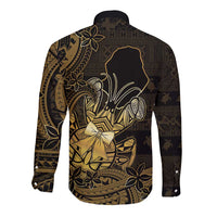 Niue Christmas Long Sleeve Button Shirt Niuean Crab Xmas Tribal Waves - Polynesian Pride