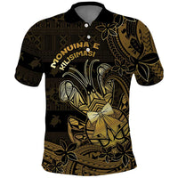 Niue Christmas Polo Shirt Niuean Crab Xmas Tribal Waves DT05 Gold - Polynesian Pride