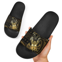 Niue Christmas Slide Sandals Niuean Crab Xmas Tribal Waves - Polynesian Pride