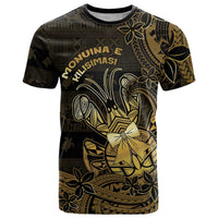 Niue Christmas T Shirt Niuean Crab Xmas Tribal Waves DT05 Gold - Polynesian Pride