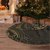 Niue Christmas Tree Skirt Niuean Crab Xmas Tribal Waves DT05 - Polynesian Pride