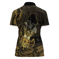 Niue Christmas Women Polo Shirt Niuean Crab Xmas Tribal Waves - Polynesian Pride