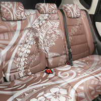 Hawaii Puakenikeni And Maile Lei Back Car Seat Cover Brown Polynesian Shark Tattoo DT05