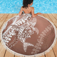 Hawaii Puakenikeni And Maile Lei Beach Blanket Brown Polynesian Shark Tattoo DT05 - Polynesian Pride