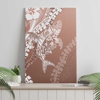 Hawaii Puakenikeni And Maile Lei Canvas Wall Art Brown Polynesian Shark Tattoo DT05 - Polynesian Pride