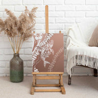 Hawaii Puakenikeni And Maile Lei Canvas Wall Art Brown Polynesian Shark Tattoo DT05 - Polynesian Pride