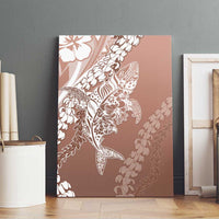 Hawaii Puakenikeni And Maile Lei Canvas Wall Art Brown Polynesian Shark Tattoo DT05 - Polynesian Pride