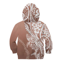 Hawaii Puakenikeni And Maile Lei Kid Hoodie Brown Polynesian Shark Tattoo DT05