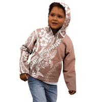 Hawaii Puakenikeni And Maile Lei Kid Hoodie Brown Polynesian Shark Tattoo DT05