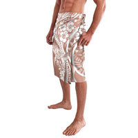 Hawaii Puakenikeni And Maile Lei Lavalava Brown Polynesian Shark Tattoo DT05 - Polynesian Pride