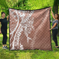 Hawaii Puakenikeni And Maile Lei Quilt Brown Polynesian Shark Tattoo DT05