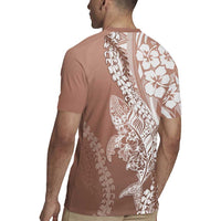 Hawaii Puakenikeni And Maile Lei Rugby Jersey Brown Polynesian Shark Tattoo DT05 - Polynesian Pride