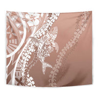 Hawaii Puakenikeni And Maile Lei Tapestry Brown Polynesian Shark Tattoo DT05