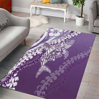 Hawaii Puakenikeni And Maile Lei Area Rug Violet Polynesian Shark Tattoo DT05