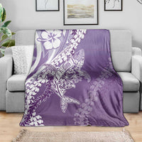 Hawaii Puakenikeni And Maile Lei Blanket Violet Polynesian Shark Tattoo DT05