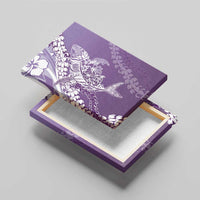Hawaii Puakenikeni And Maile Lei Canvas Wall Art Violet Polynesian Shark Tattoo DT05 - Polynesian Pride