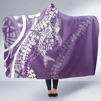 Hawaii Puakenikeni And Maile Lei Hooded Blanket Violet Polynesian Shark Tattoo DT05 One Size Violet - Polynesian Pride