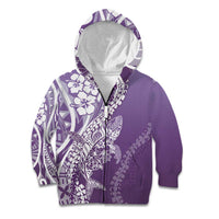 Hawaii Puakenikeni And Maile Lei Kid Hoodie Violet Polynesian Shark Tattoo DT05