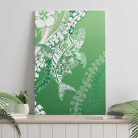 Hawaii Puakenikeni And Maile Lei Canvas Wall Art Green Polynesian Shark Tattoo DT05 - Polynesian Pride