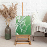 Hawaii Puakenikeni And Maile Lei Canvas Wall Art Green Polynesian Shark Tattoo DT05 - Polynesian Pride