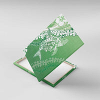 Hawaii Puakenikeni And Maile Lei Canvas Wall Art Green Polynesian Shark Tattoo DT05 With Frame Green - Polynesian Pride