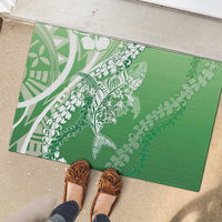Hawaii Puakenikeni And Maile Lei Rubber Doormat Green Polynesian Shark Tattoo DT05 - Polynesian Pride