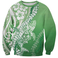 Hawaii Puakenikeni And Maile Lei Sweatshirt Green Polynesian Shark Tattoo DT05 Unisex Green - Polynesian Pride