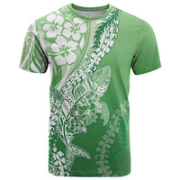 Hawaii Puakenikeni And Maile Lei T Shirt Green Polynesian Shark Tattoo DT05