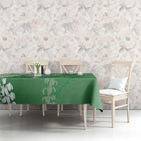 Hawaii Puakenikeni And Maile Lei Tablecloth Green Polynesian Shark Tattoo DT05 - Polynesian Pride