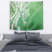 Hawaii Puakenikeni And Maile Lei Tapestry Green Polynesian Shark Tattoo DT05