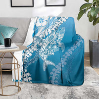 Hawaii Puakenikeni And Maile Lei Blanket Blue Polynesian Shark Tattoo DT05