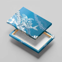 Hawaii Puakenikeni And Maile Lei Canvas Wall Art Blue Polynesian Shark Tattoo DT05 - Polynesian Pride