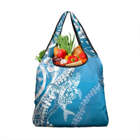 Hawaii Puakenikeni And Maile Lei Grocery Bag Blue Polynesian Shark Tattoo DT05 1-pack One Size Blue - Polynesian Pride