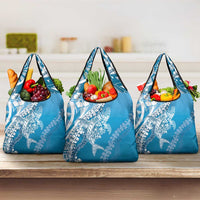 Hawaii Puakenikeni And Maile Lei Grocery Bag Blue Polynesian Shark Tattoo DT05 3-pack One Size Blue - Polynesian Pride
