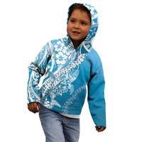 Hawaii Puakenikeni And Maile Lei Kid Hoodie Blue Polynesian Shark Tattoo DT05
