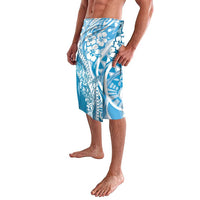 Hawaii Puakenikeni And Maile Lei Lavalava Blue Polynesian Shark Tattoo DT05 - Polynesian Pride